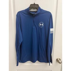 Woman’s Under Armour HeatGear Half Zip Pullover Large Blue